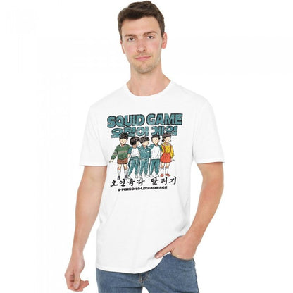 Front - Squid Game Unisex Adult Season Three 5 Person 6 Legged Race T-Shirt