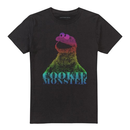 Front - Sesame Street Unisex Adult Cookie Monster Half Tone T-Shirt
