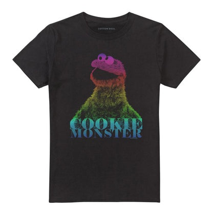 Front - Sesame Street Unisex Adult Cookie Monster Half Tone T-Shirt