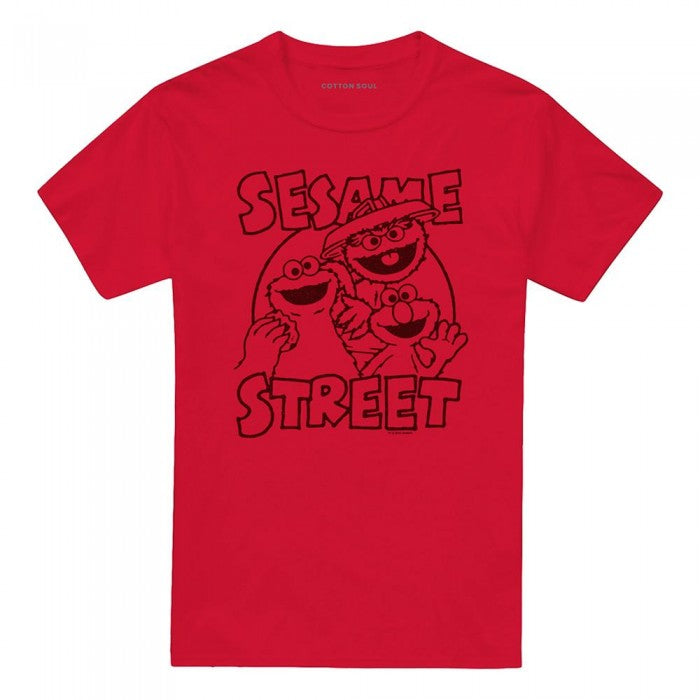 Front - Sesame Street Unisex Adult Group Crunch T-Shirt