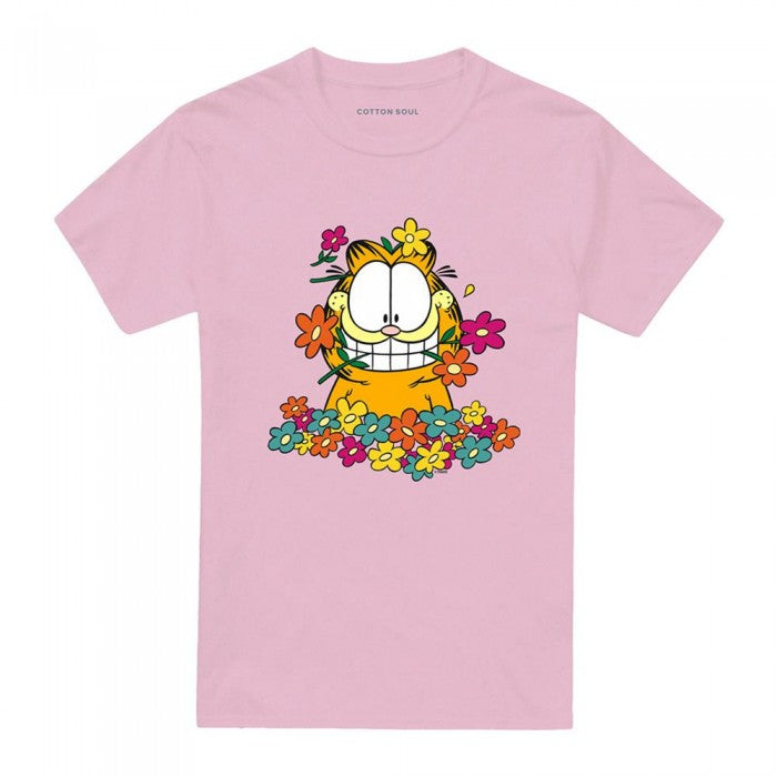 Front - Garfield Unisex Adult In The Garden T-Shirt