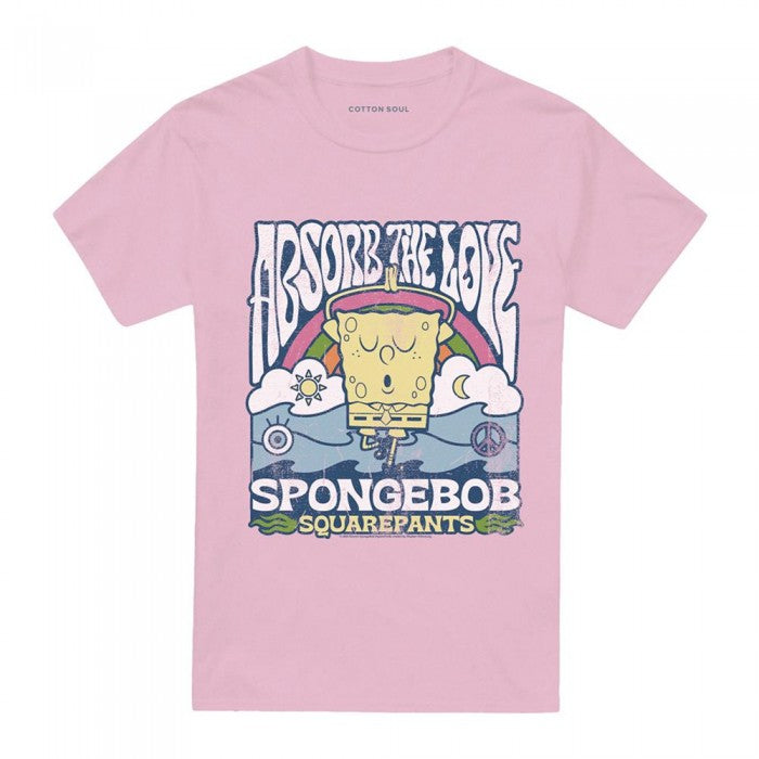 Front - SpongeBob SquarePants Unisex Adult Absorb The Love Poster T-Shirt