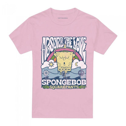 Front - SpongeBob SquarePants Unisex Adult Absorb The Love Poster T-Shirt
