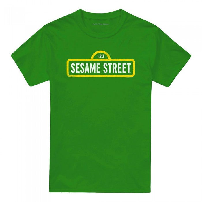 Front - Sesame Street Unisex Adult Rough Logo T-Shirt