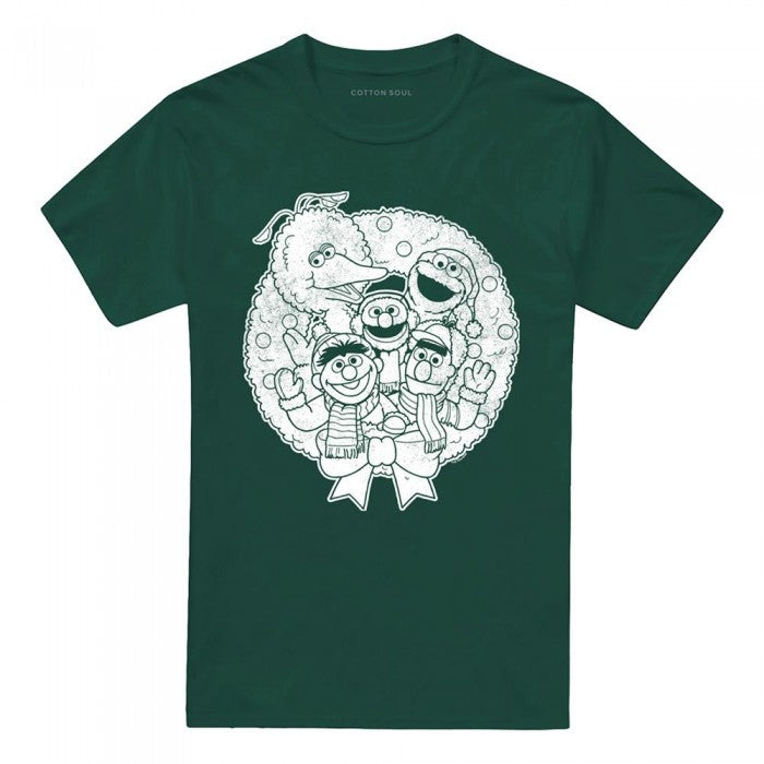 Front - Sesame Street Unisex Adult Vintage Christmas T-Shirt