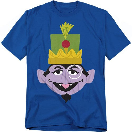 Front - Sesame Street Unisex Adult Count von Count Nutcracker Christmas T-Shirt