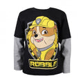 Front - Paw Patrol Childrens/Kids Rubble Shield Long-Sleeved T-Shirt