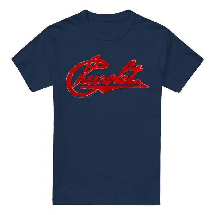 Front - Chevrolet Unisex Adult Distressed Logo T-Shirt