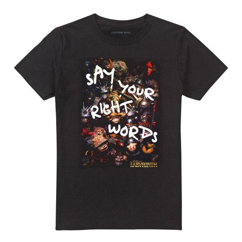 Front - Labyrinth Unisex Adult Say Your Right Words T-Shirt