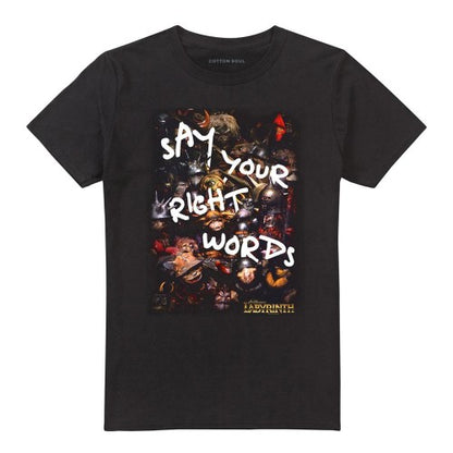 Front - Labyrinth Unisex Adult Say Your Right Words T-Shirt