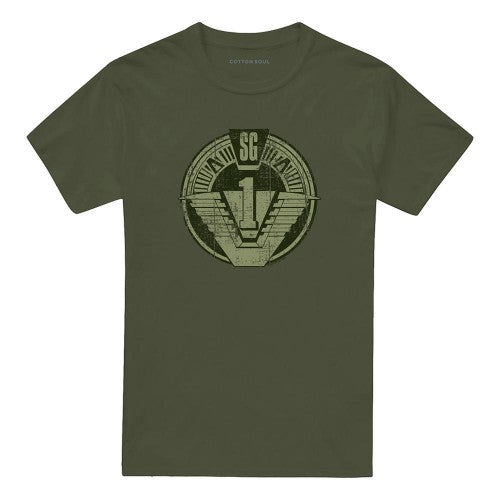 Front - Stargate SG-1 Unisex Adult Distressed T-Shirt
