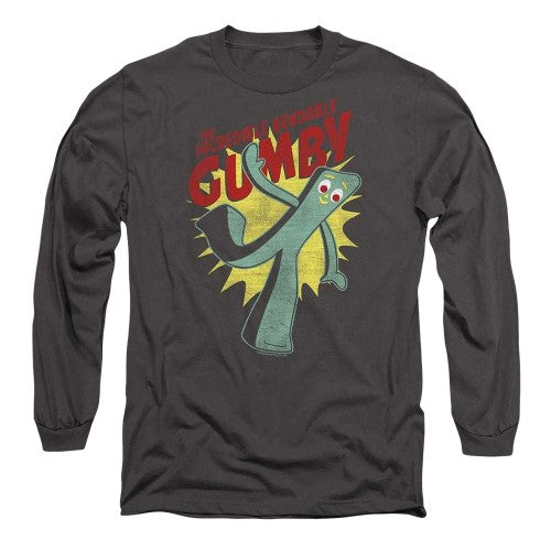 Front - Gumby Unisex Adult The Incredible Bendable Long-Sleeved T-Shirt