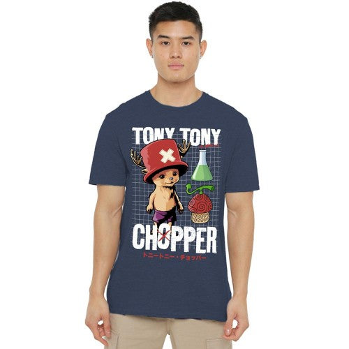 Front - One Piece Unisex Adult Tony Tony Chopper Schematic Heather T-Shirt