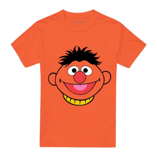 Front - Sesame Street Unisex Adult Ernie Full Face Ringspun Cotton T-Shirt