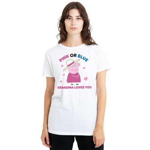 Front - Peppa Pig Unisex Adult Pink Or Blue Grandma Pig Loves You T-Shirt