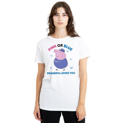 Front - Peppa Pig Womens/Ladies Pink Or Blue Grandma Pig Loves You T-Shirt