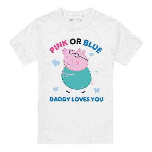 Front - Peppa Pig Unisex Adult Pink Or Blue Daddy Pig Loves You T-Shirt