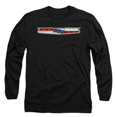 Front - Chevrolet Unisex Adult 56 Bel Air Emblem Long-Sleeved T-Shirt