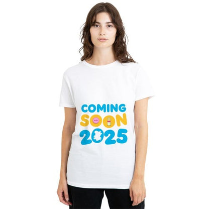 Front - Peppa Pig Womens/Ladies Coming Soon 2025 Bump T-Shirt