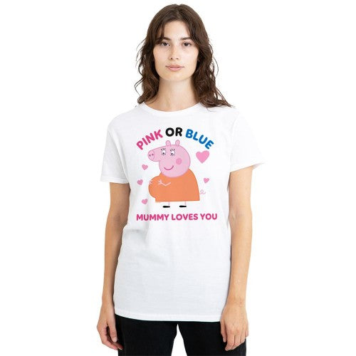 Front - Peppa Pig Womens/Ladies Pink Or Blue Mummy Pig Loves You T-Shirt
