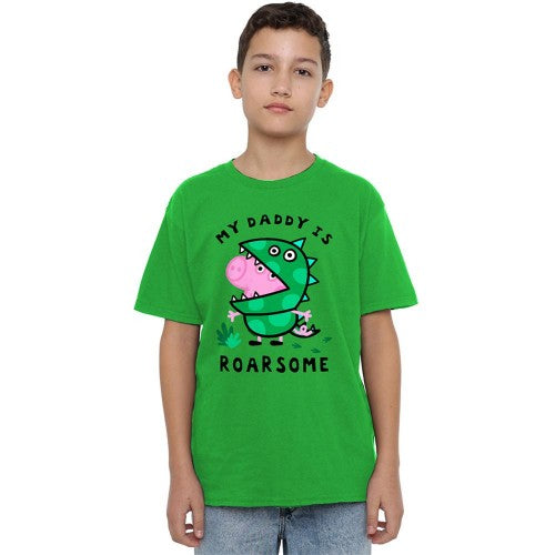 Front - Peppa Pig Childrens/Kids My Daddy Is Roarsome George Pig T-Shirt