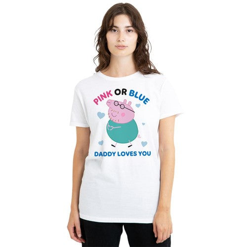 Front - Peppa Pig Womens/Ladies Pink Or Blue Daddy Pig Loves You T-Shirt