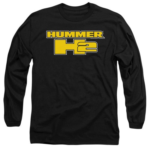 Front - Hummer Unisex Adult H2 Block Logo Long-Sleeved T-Shirt