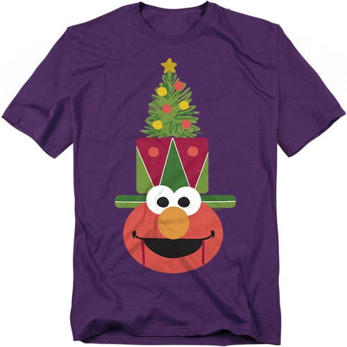 Front - Sesame Street Unisex Adult Elmo Nutcracker Christmas T-Shirt