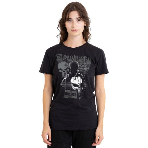 Front - Daredevil Womens/Ladies Born Again Punisher Graffiti T-Shirt