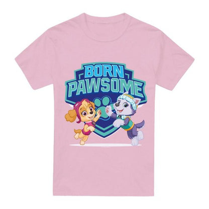 Front - Paw Patrol Unisex Adult Born Pawsome Skye & Everest T-Shirt