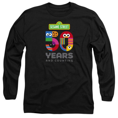 Front - Sesame Street Unisex Adult 50 Years Logo Long-Sleeved T-Shirt