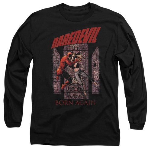 Front - Daredevil Unisex Adult Born Again Comic Cover Long-Sleeved T-Shirt