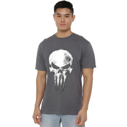 Front - Daredevil Unisex Adult Born Again Punisher Skull T-Shirt