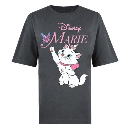 Front - The Aristocats Womens/Ladies Marie Butterfly Oversized T-Shirt