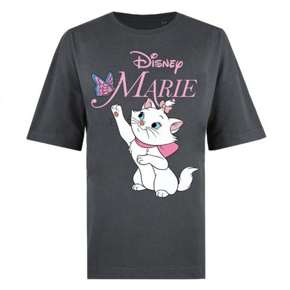 Front - The Aristocats Womens/Ladies Marie Butterfly Oversized T-Shirt