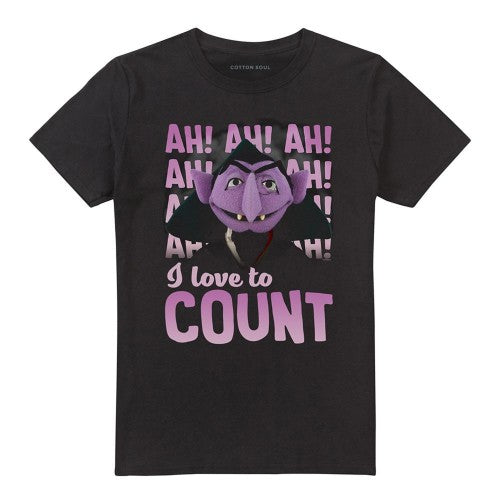 Front - Sesame Street Unisex Adult The Count Ah! Ah! Ah! T-Shirt