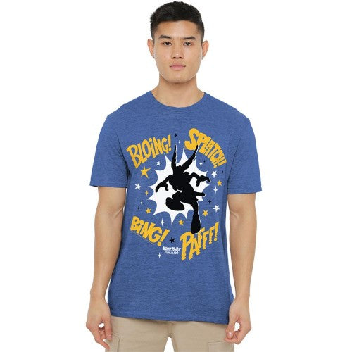 Front - Asterix Unisex Adult Fight Silhouette Heather T-Shirt