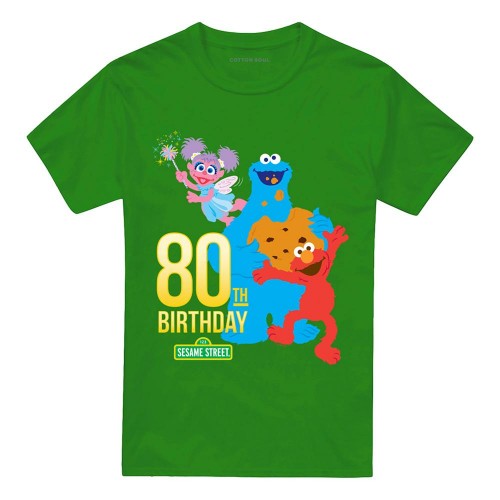 Front - Sesame Street Unisex Adult Birthday 80th T-Shirt