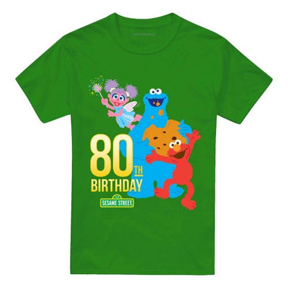 Front - Sesame Street Unisex Adult Birthday 80th T-Shirt