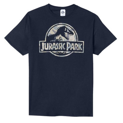 Front - Jurassic Park Mens Camo Logo T-Shirt