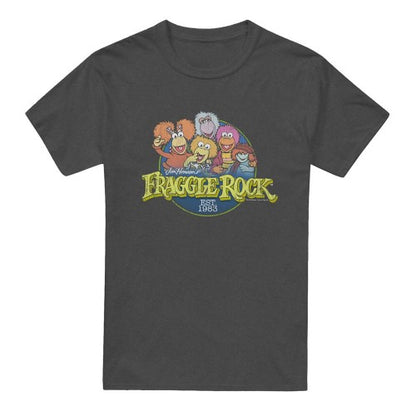 Front - Fraggle Rock Unisex Adult Circle Logo Heather T-Shirt