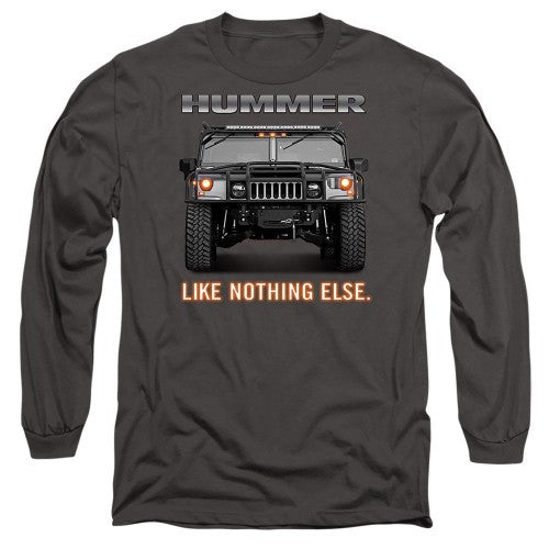 Charcoal-Charcoal - Front - Hummer Unisex Adult Like Nothing Else Long-Sleeved T-Shirt