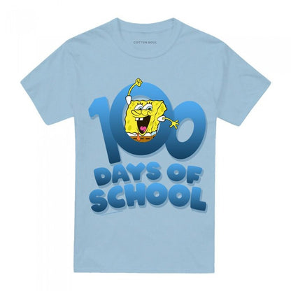 Front - SpongeBob SquarePants Unisex Adult 100 Days School T-Shirt
