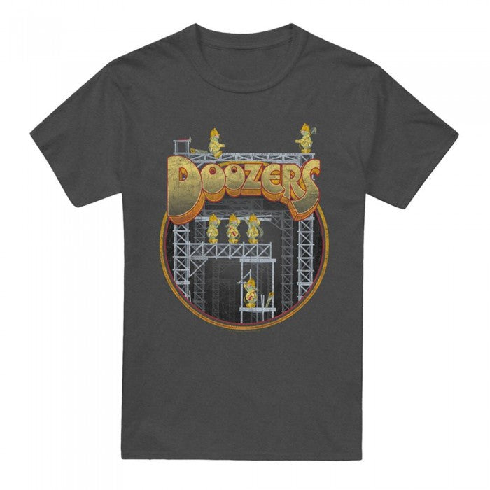 Front - Fraggle Rock Unisex Adult Rock Doozers Construction Heather T-Shirt