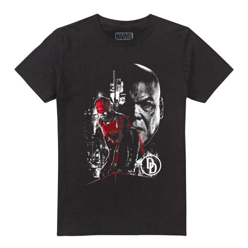 Front - Daredevil Unisex Adult Born Again Kingpin Faces T-Shirt