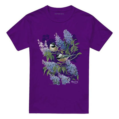 Front - Wild Wings Unisex Adult Chickadees & Lilacs T-Shirt