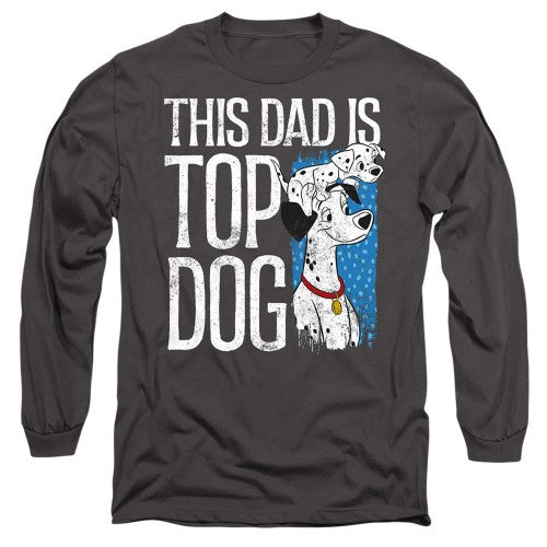Front - 101 Dalmatians Unisex Adult This Dad Is Top Dog Long-Sleeved T-Shirt