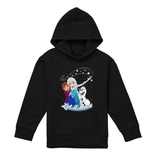 Front - Frozen Childrens/Kids Let It Snow Elsa Anna Olaf Heather Pullover Hoodie