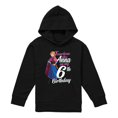 Front - Frozen Childrens/Kids Fearless Like Anna 6th Birthday Pullover Hoodie