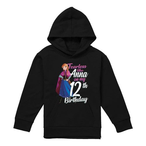 Front - Frozen Childrens/Kids Fearless Like Anna 12th Birthday Pullover Hoodie